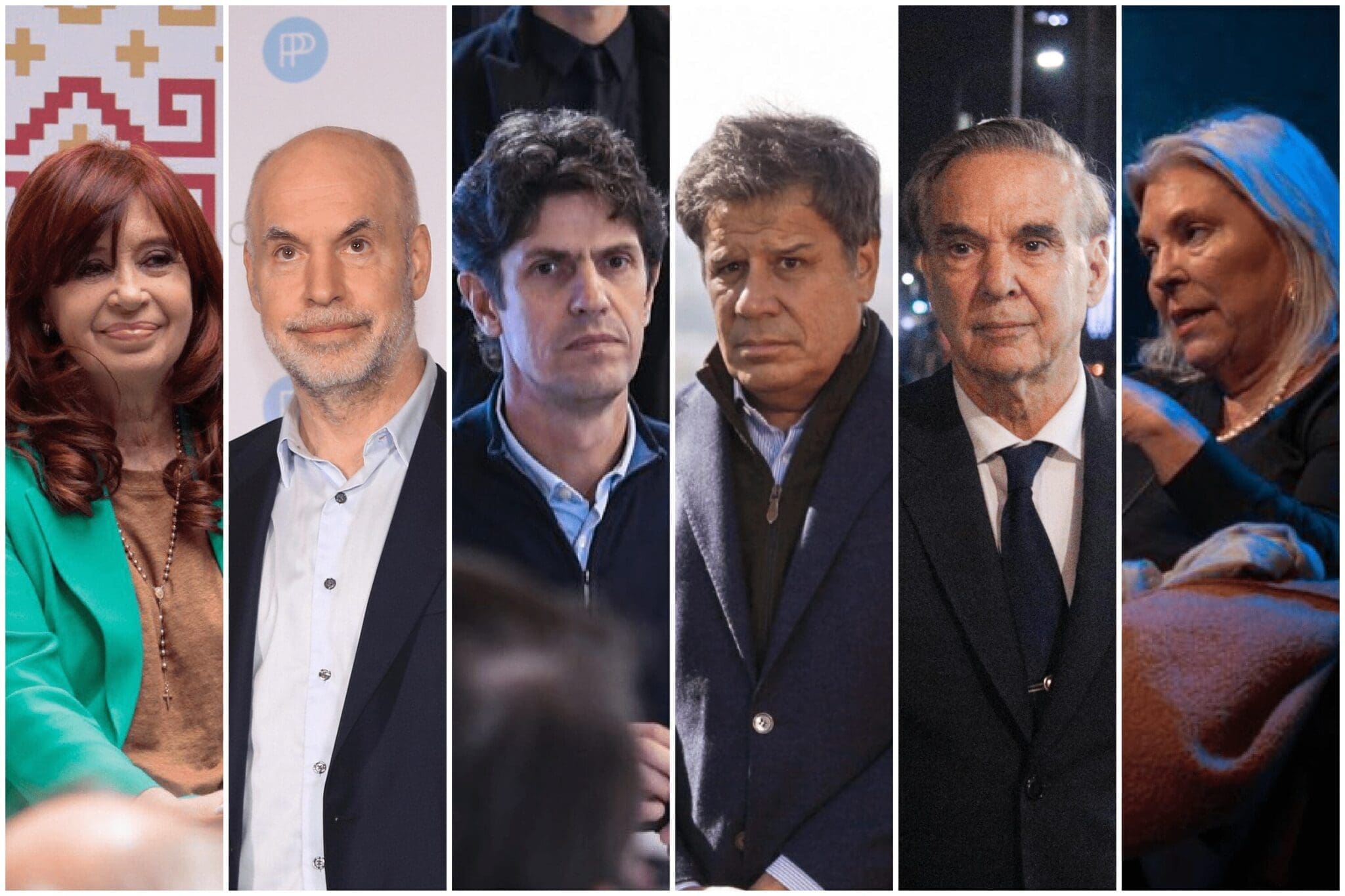 Cristina Kirchner, Horacio Rodríguez Larreta, Martín Lousteau, Facundo Manes, Miguel Pichetto y Elisa Carrió, protagonistas del frente anti-milei.
