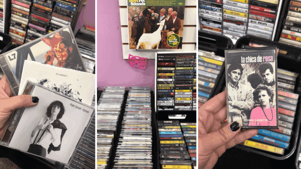 CD, cassettes y feria.